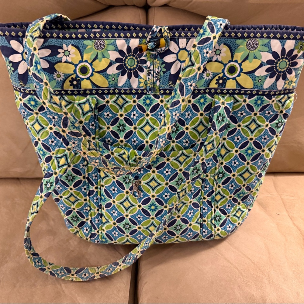 Vera Bradley Blue and Green Floral Tote